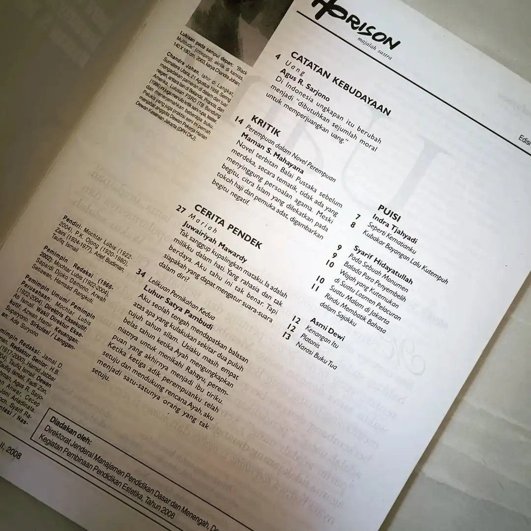 MAJALAH SASTRA HORISON - gambar 2